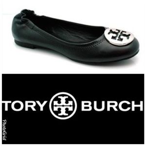 Tory Burch Reva Ballerina Flats Silver Medallion